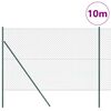 vidaXL Stup za ogradu Zelena 10 x 1,6 m (40 x 40 mm mreža) Čelik i PVC