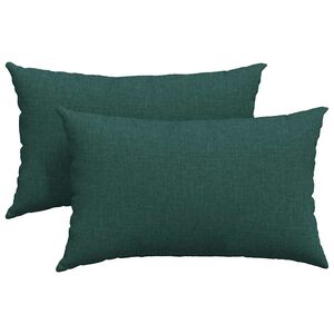 vidaXL Jastučići za sofu 2 kom. tkanina Tamnozelena 50 x 30 cm