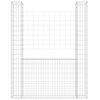 vidaXL Gabionska ko&scaron;ara U-oblika s 2 stupa 140 x 20 x 200 cm željezna