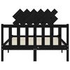 vidaXL Okvir kreveta s uzglavljem crni bračni od masivnog drva