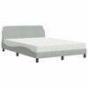 vidaXL Krevet s madracem Dover svjetlosivi 120 x 200 cm bar&scaron;unasti