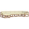 vidaXL Set vanjskih sofa s jastukom 7 pcs Prirodna i krem