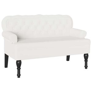 vidaXL Chesterfield klupa Bijelo 119,5 x 64,5 x 75 cm Lažna koža