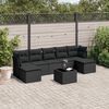 vidaXL 8-dijelni set vrtnih sofa od poliratana s jastucima crni