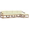 vidaXL Set vanjskih sofa 5 kom. Prirodna i krem