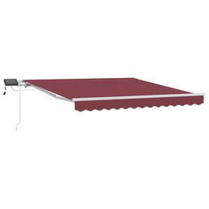 vidaXL Tenda na ručno uvlačenje s LED bordo 300 x 250 cm