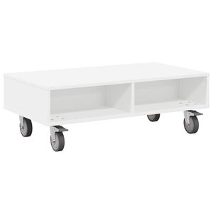 vidaXL Stolić sa kotačima Bijelo 90 x 50 x 30 cm Konstruirano drvo