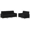 vidaXL 2-dijelni set sofa s jastucima crni od tkanine