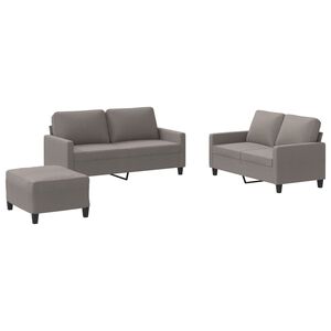 vidaXL 3-dijelni set sofa s jastucima smeđesivi od tkanine