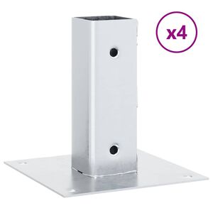 vidaXL Postolja za stupove kvadratna 4 kom 46x46 mm pocinčani čelik