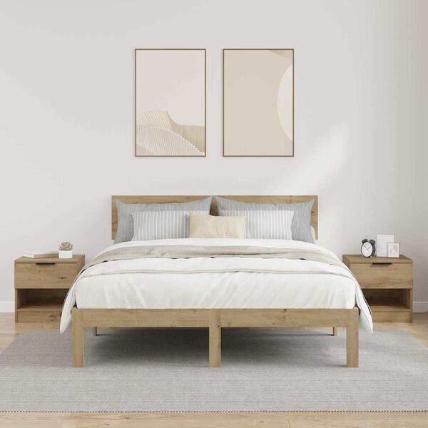 vidaXL Ormarić za krevet 2 pcs Umjetnički hrast 40 x 39 x 40cm