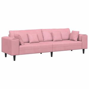 vidaXL Sofa s jastukom Ružičasta 250 x 77 x 76 cm Bar&scaron;un