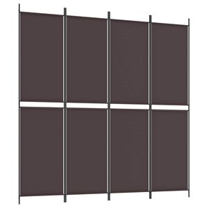 vidaXL Sobna pregrada s 4 panela smeđa 200 x 200 cm od tkanine