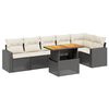 vidaXL 7-dijelni set vrtnih sofa od poliratana s jastucima crni