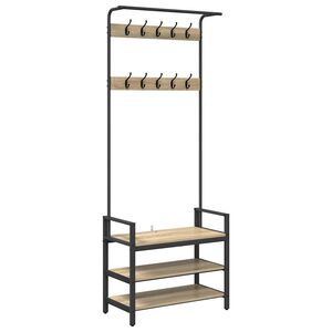 vidaXL Vje&scaron;alica za kapute s policom Sonoma hrast 75 x 34 x 184 cm