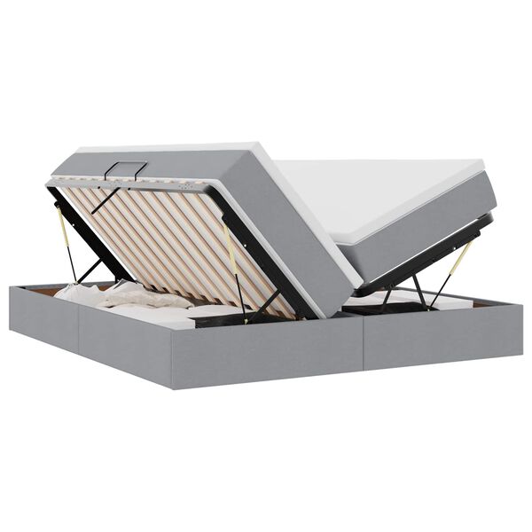 vidaXL Krevet s madracem i skladi&scaron;tem Svijetlo siva 180 x 200 cm