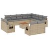 vidaXL 13-dijelni set vrtnih sofa s jastucima bež od poliratana