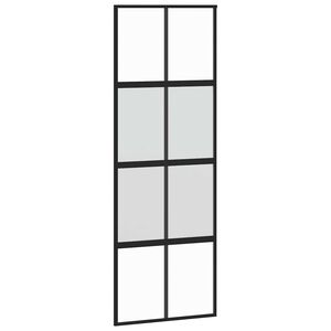vidaXL Klizna vrata crna 76x205 cm od kaljenog stakla i aluminija