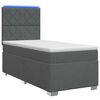vidaXL Krevet s box springom, madracem i LED-om Tamnosiva 90 x 190 cm