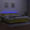 vidaXL Krevet box spring s madracem LED zeleni 200x200 cm od tkanine