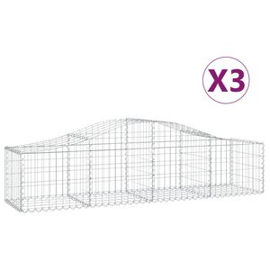 vidaXL Lučne gabionske ko&scaron;are 3 kom 200x50x40/60 cm pocinčano željezo