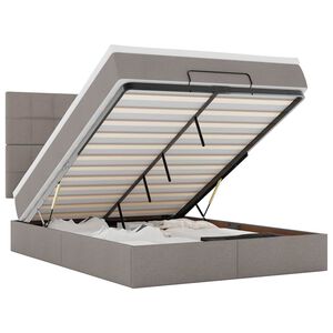 vidaXL Otomanski krevet s madracem i LED diodama tupe 140x190 cm