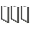 vidaXL Noge za blagovaonski stol U-oblik 3 kom antracit 90 x (72-73) cm čelik