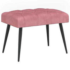 vidaXL Klupa s gumbastim tkanjem Ružičasta 60 x 40 x 45 cm Bar&scaron;un