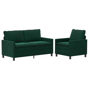 vidaXL Set sofe 2 pcs Tamnozelena Bar&scaron;un