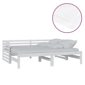 vidaXL Dnevni ležaj na izvlačenje 2 x (90 x 200) cm bijeli od borovine