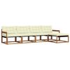 vidaXL Set vanjskih sofa s jastukom 5 pcs Prirodna i krem