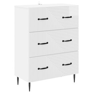 vidaXL Ormar s ladicama Bijela visokog sjaja 66 x 34,5 x 89,5 cm