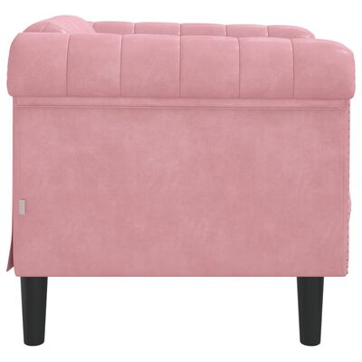 vidaXL Fotelja ružičasta baršunasta