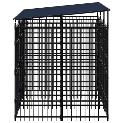 vidaXL Vanjski kavez za pse s krovom čelični 5,53 m²
