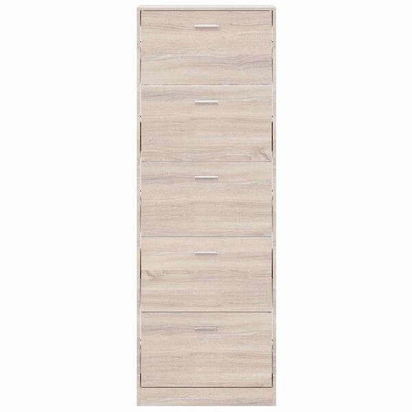 Drveni ormarić za cipele s izgledom hrasta i 5 pretinaca