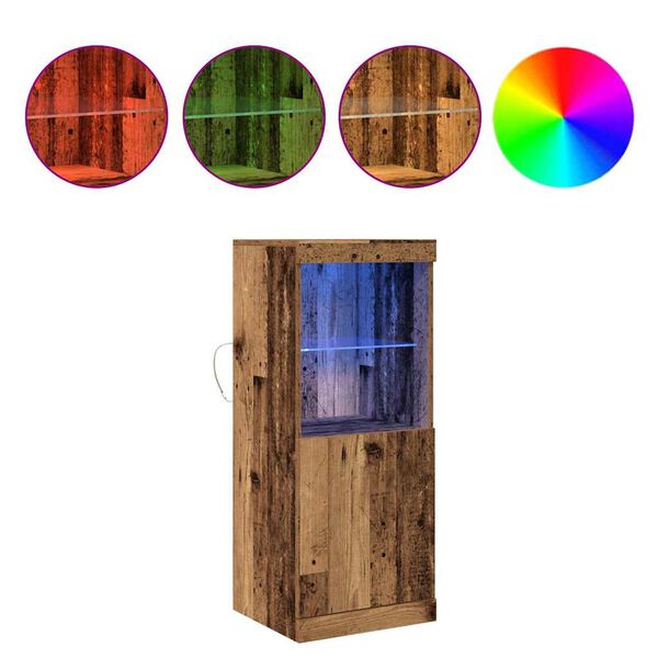 vidaXL LED komoda Staro drvo 41 x 37 x 100 cm Konstruirano drvo