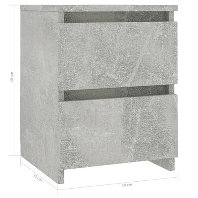 vidaXL Noćni ormarić siva boja betona 30 x 30 x 40 cm od iverice