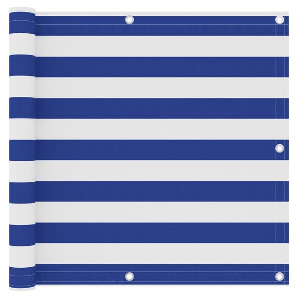 vidaXL Balkonski zastor bijelo-plavi 90 x 400 cm od tkanine Oxford