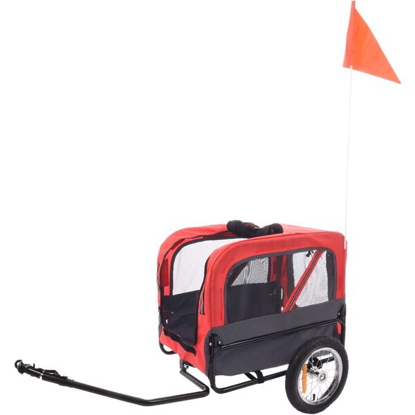 FLAMINGO prikolica za bicikl za pse Romero crvena 59,5 x 43 x 51 cm