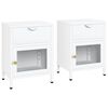 vidaXL Noćni ormarići 2 kom bijeli 40x30x54,5 cm od čelika i stakla