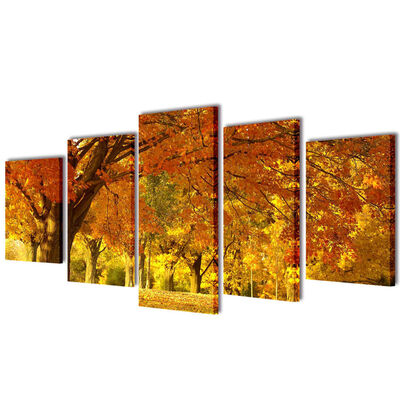 Zidne Slike na Platnu Set s Printom Drvo Javora 200 x 100 cm