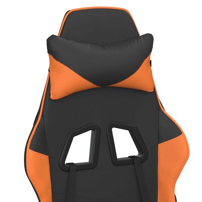 vidaXL Igraća stolica s osloncem za noge umjetna koža crno-narančasta