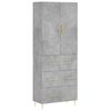 vidaXL Visoka komoda siva betona 69,5x34x180 cm od konstruiranog drva