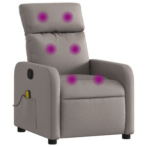 vidaXL Masažni naslonjač od tkanine smeđesivi