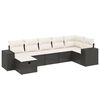 vidaXL 7-dijelni set vrtnih sofa od poliratana s jastucima crni