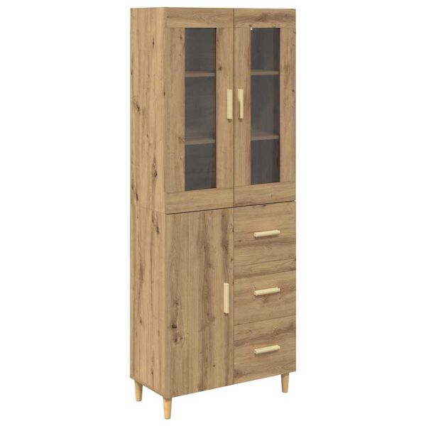 vidaXL Highboard Umjetnički hrast 69,5 x 34 x 180 cm Konstruirano drvo