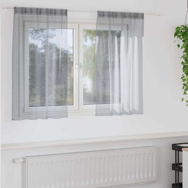 vidaXL Voile zavjesa 2 pcs Tamno siva 140 x 140 cm Poliester