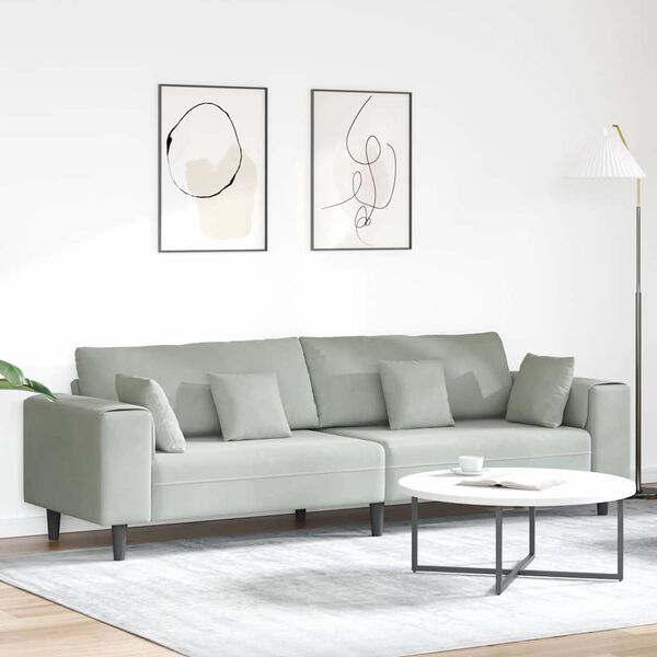 vidaXL Sofa s jastukom Svijetlo siva 250 x 77 x 76 cm Bar&scaron;un
