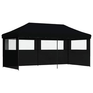 vidaXL &Scaron;ator za zabave 292 x 580 x 315 cm Crna Oxford tkanina