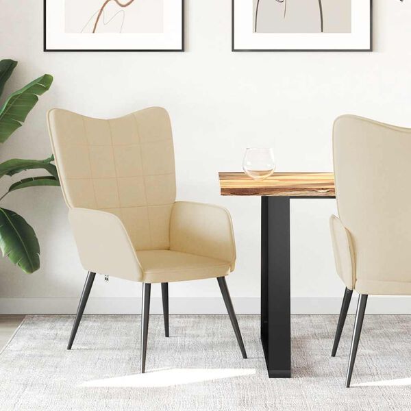 vidaXL Stolica za opu&scaron;tanje krem od tkanine